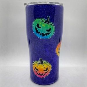 20 ounce Tumbler with Pumpkins. Glows in the dark